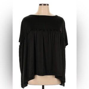 Three Bird Nest Black Ruffled Blouse
